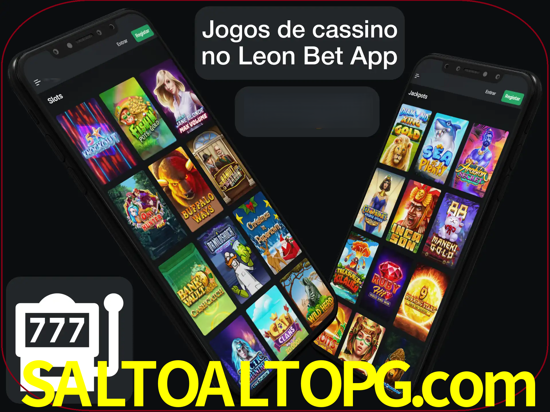 Escolha quais jogos de cassino jogar no app.