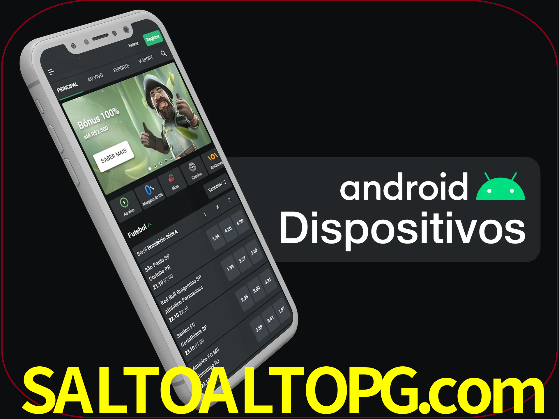 O aplicativo suporta a maioria de todos os dispositivos Android.