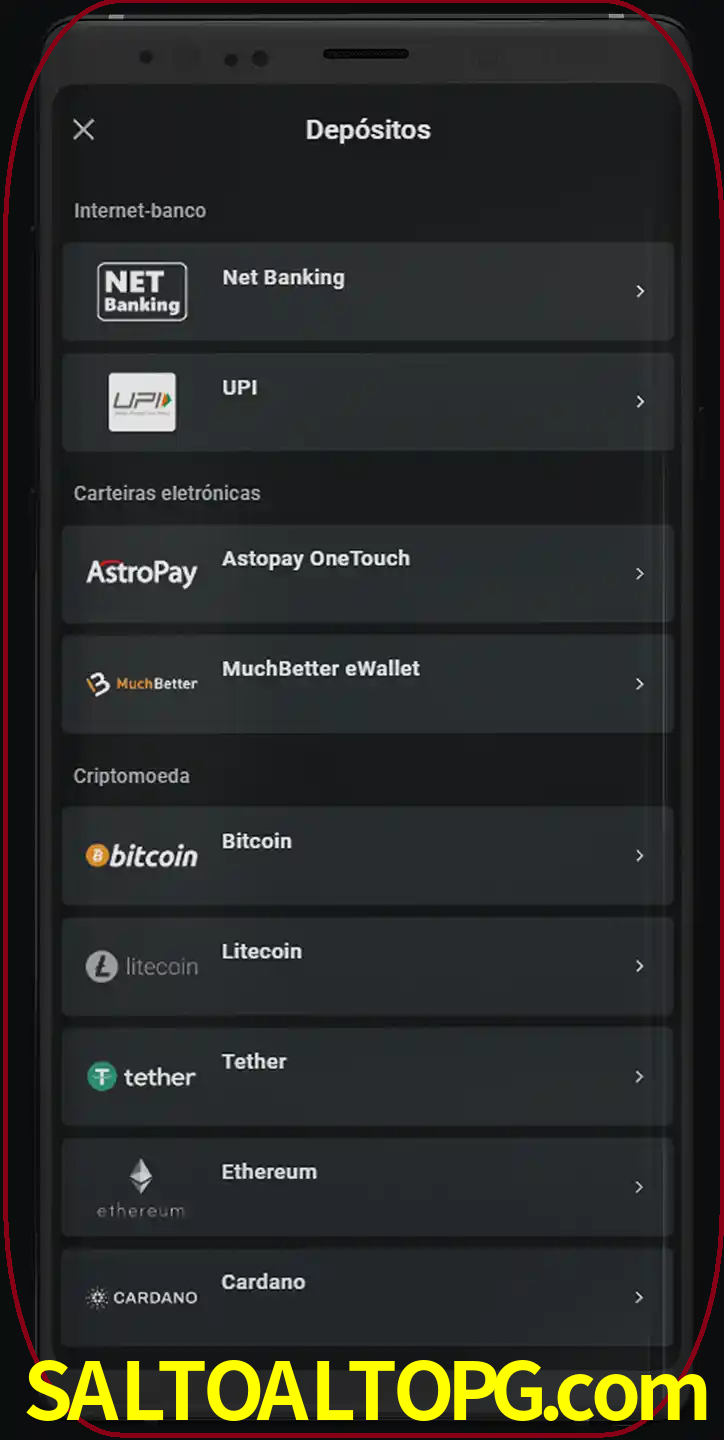 Você pode usar métodos alternativos de depósito.