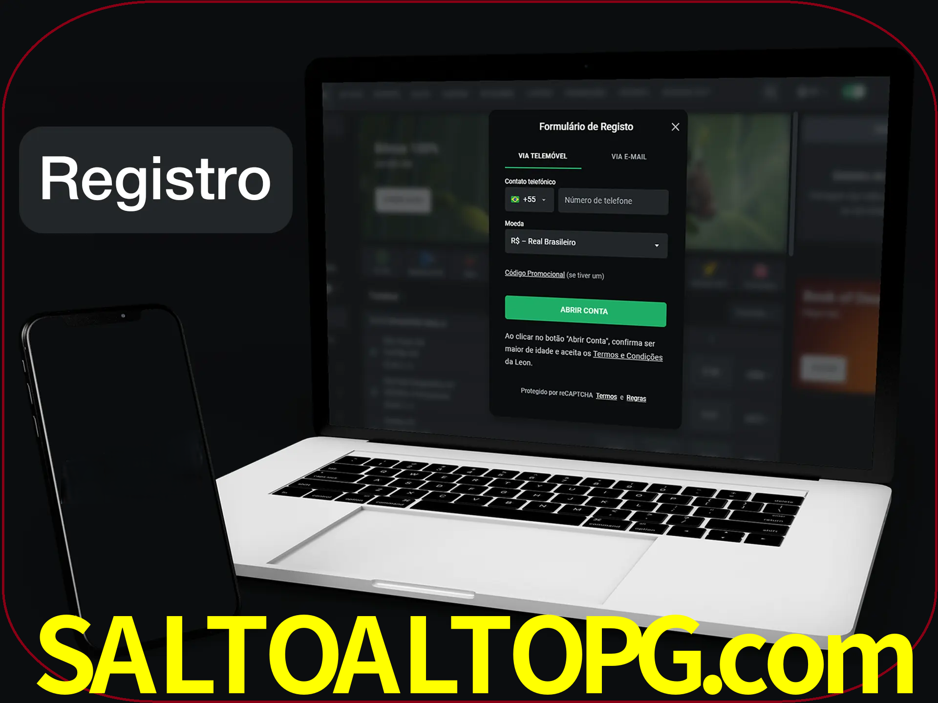 O registro na LeonBet é simples.
