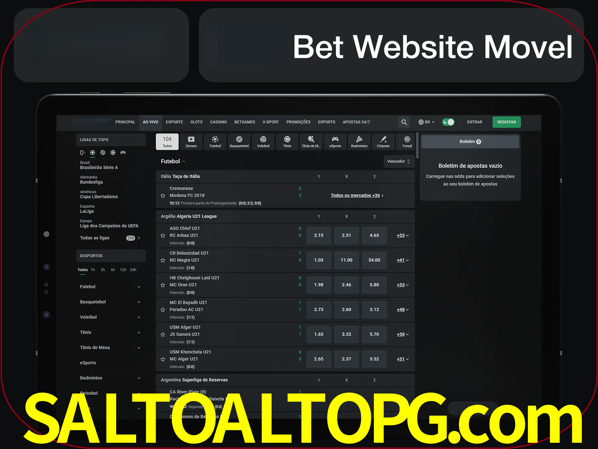 Use nosso website em qualquer dispositivo.